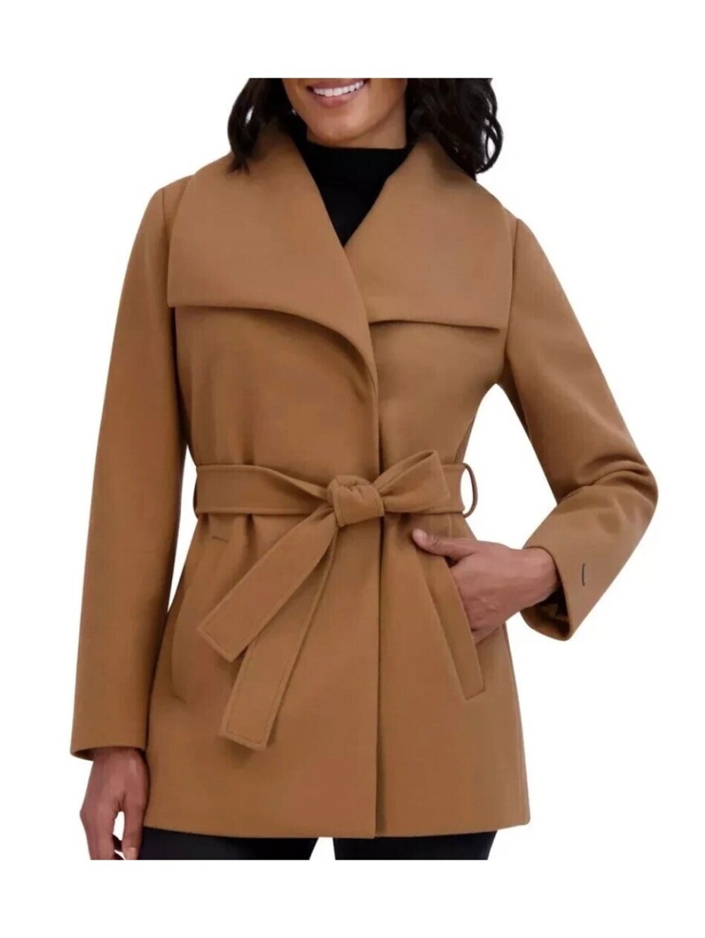 Tahari Women's Faux Wool Wrap Coat - Women's XS NWOT